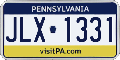 PA license plate JLX1331