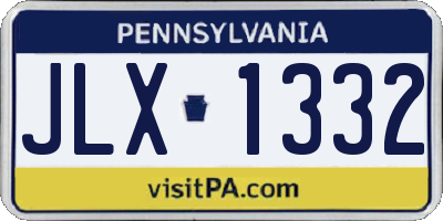 PA license plate JLX1332