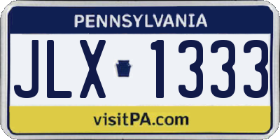 PA license plate JLX1333