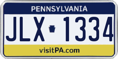 PA license plate JLX1334