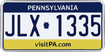 PA license plate JLX1335