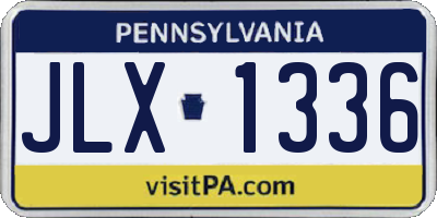 PA license plate JLX1336