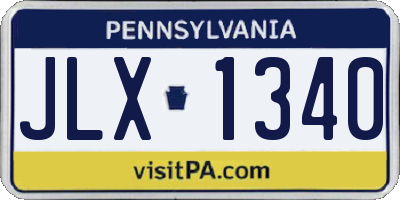 PA license plate JLX1340