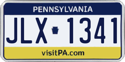 PA license plate JLX1341
