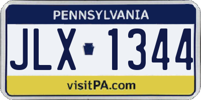 PA license plate JLX1344
