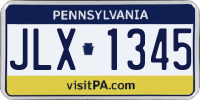 PA license plate JLX1345