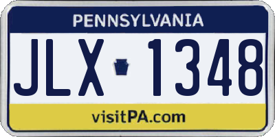 PA license plate JLX1348