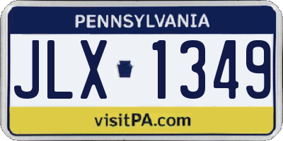 PA license plate JLX1349