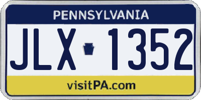 PA license plate JLX1352