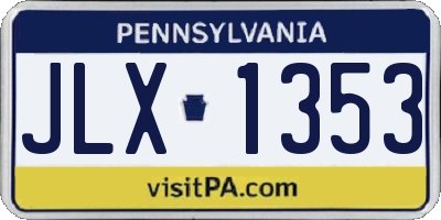 PA license plate JLX1353