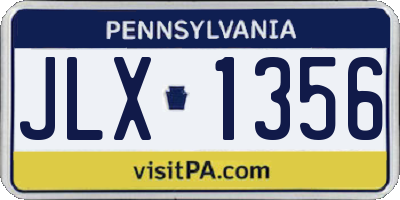 PA license plate JLX1356