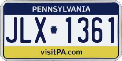PA license plate JLX1361