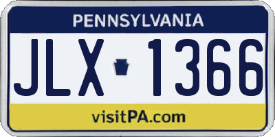 PA license plate JLX1366