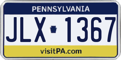 PA license plate JLX1367