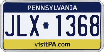 PA license plate JLX1368