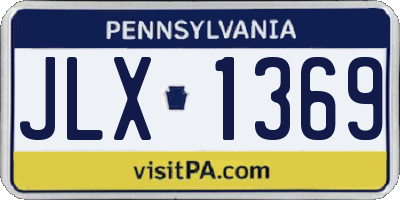 PA license plate JLX1369