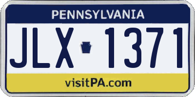 PA license plate JLX1371