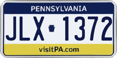 PA license plate JLX1372