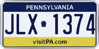PA license plate JLX1374