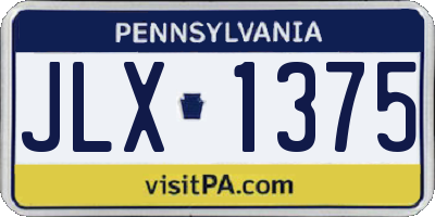 PA license plate JLX1375