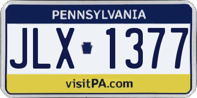 PA license plate JLX1377