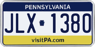 PA license plate JLX1380