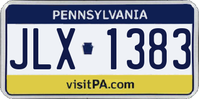 PA license plate JLX1383