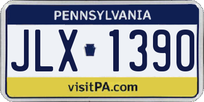 PA license plate JLX1390