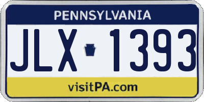 PA license plate JLX1393