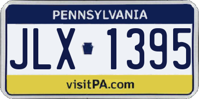 PA license plate JLX1395
