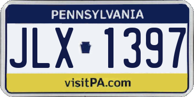 PA license plate JLX1397