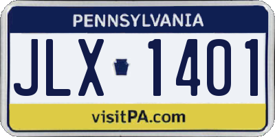 PA license plate JLX1401