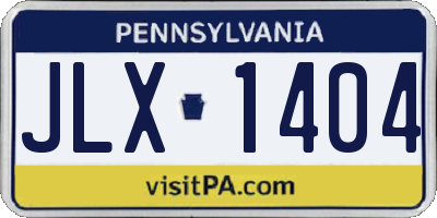 PA license plate JLX1404