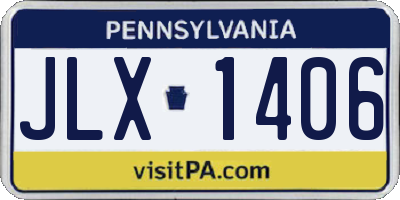 PA license plate JLX1406
