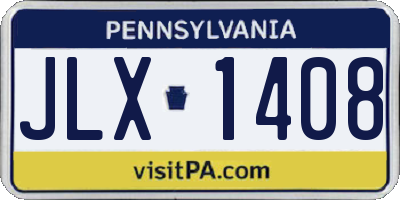 PA license plate JLX1408