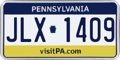 PA license plate JLX1409