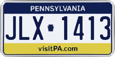 PA license plate JLX1413