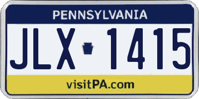 PA license plate JLX1415