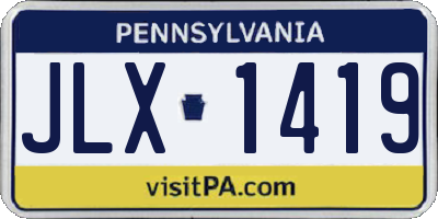PA license plate JLX1419
