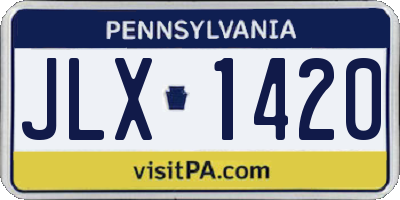 PA license plate JLX1420
