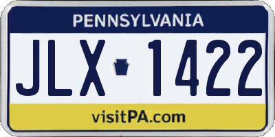 PA license plate JLX1422