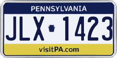 PA license plate JLX1423