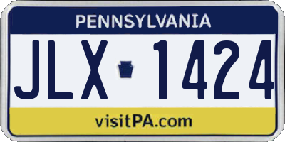 PA license plate JLX1424