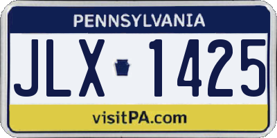 PA license plate JLX1425