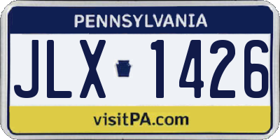 PA license plate JLX1426