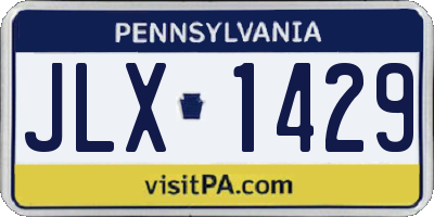 PA license plate JLX1429