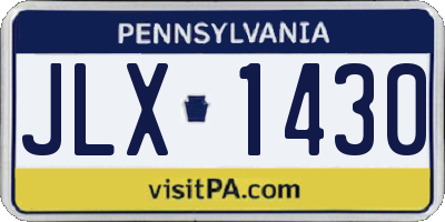 PA license plate JLX1430