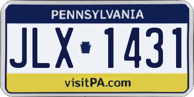 PA license plate JLX1431