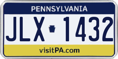 PA license plate JLX1432