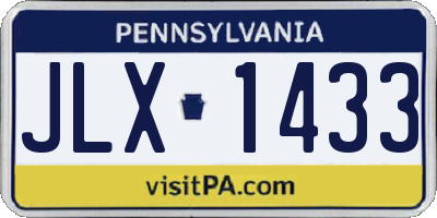 PA license plate JLX1433